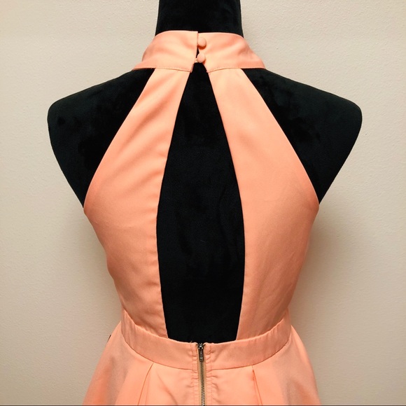 NEW Lulu’s Peach Skater Dress Medium - Picture 6 of 8